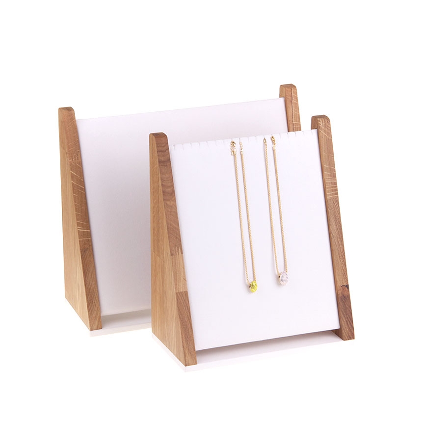원목 경사 목걸이 진열대 아이보리 대 36x13x30.5
