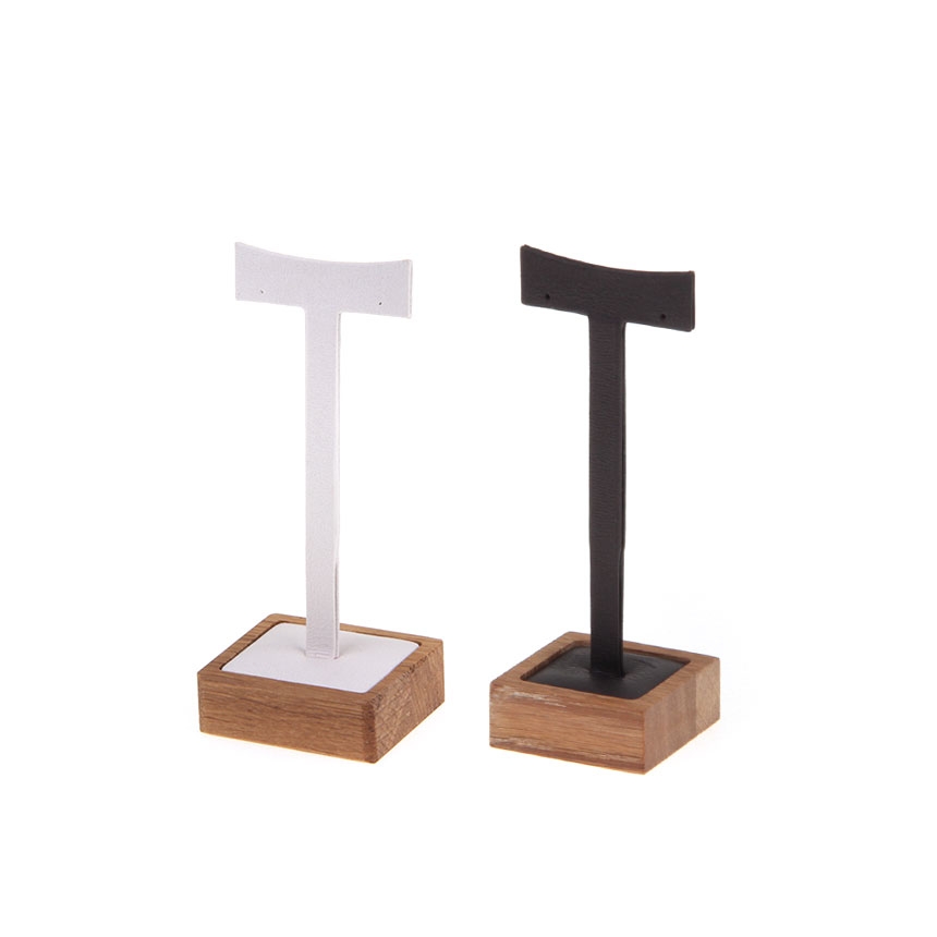 원목 T자 T형 귀걸이 진열대 다크브라운 5.5x4.7x13