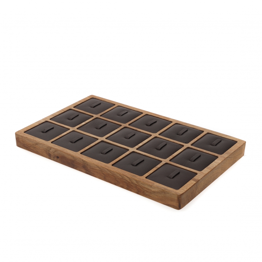 원목 직사각 1/15 반지 진열대 브라운 24.2x15x1.7
