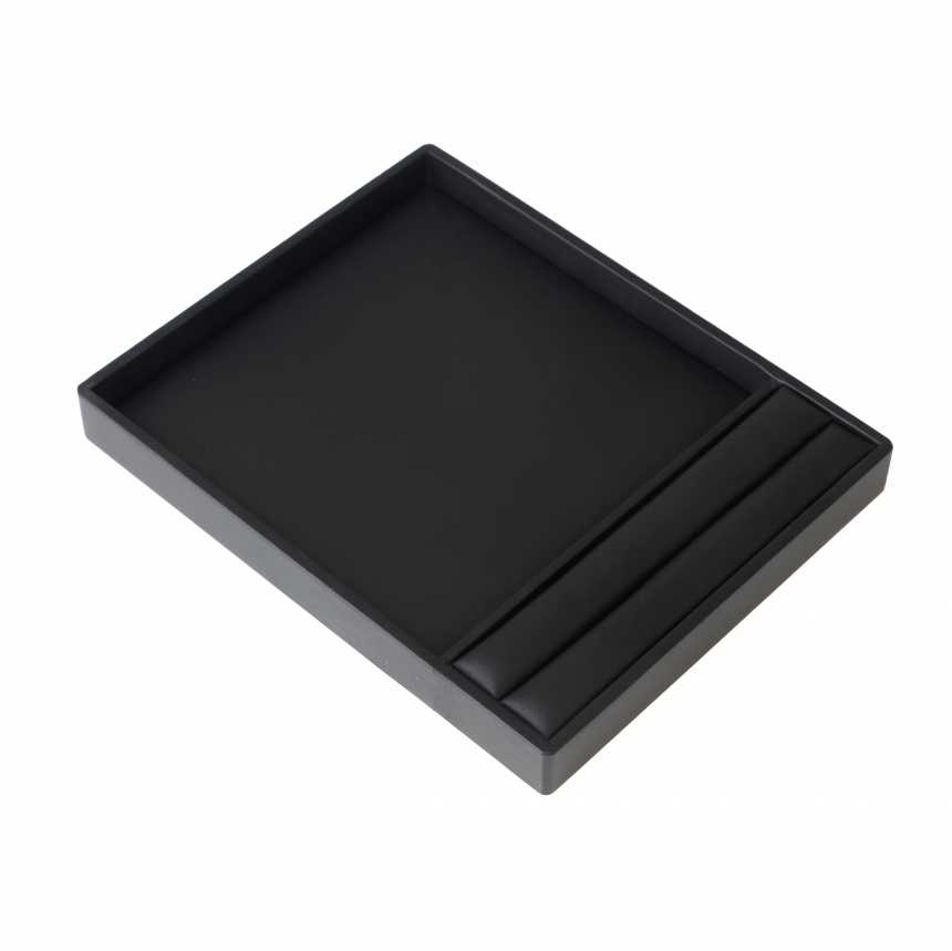 인조가죽 서비스판 다용도 진열대 블랙 20x25x2.5cm