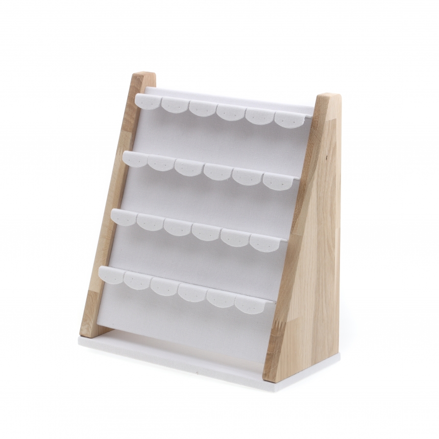 내추럴 원목 캔버스 24구 귀걸이 진열대 27.7x13x30.5