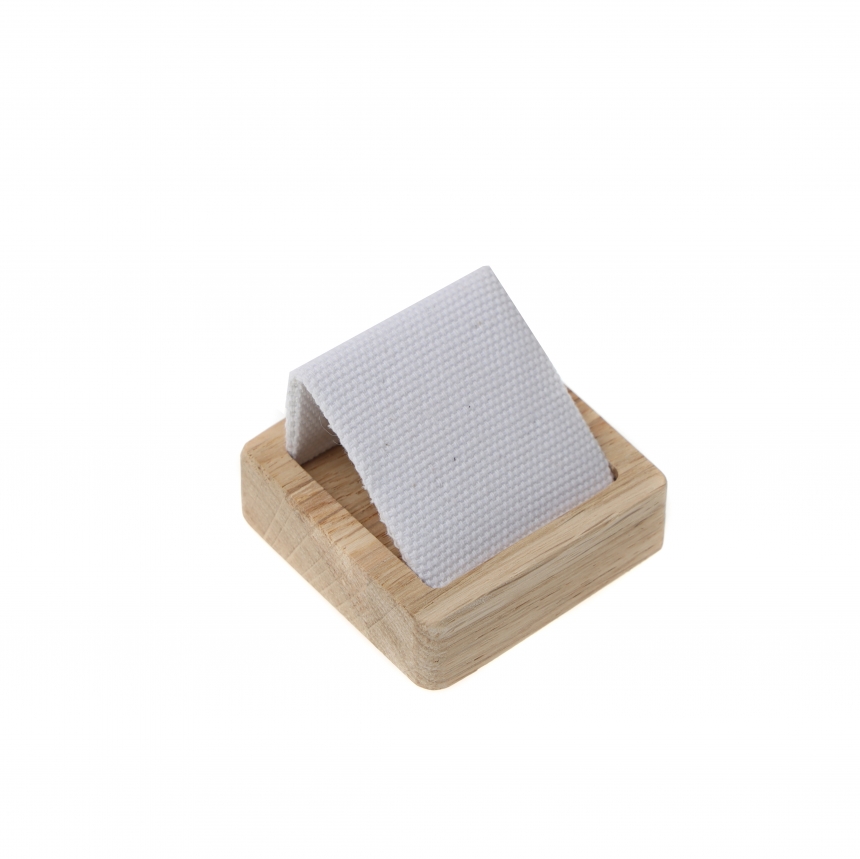 내추럴 원목 캔버스 사각 1조 귀걸이 진열대 5.3x5.3x4