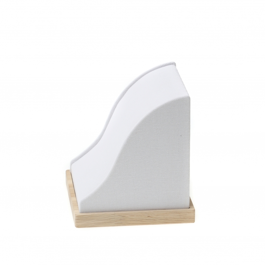 내추럴 원목 캔버스 웨이브 경사 목걸이 진열대 15x15x16.5