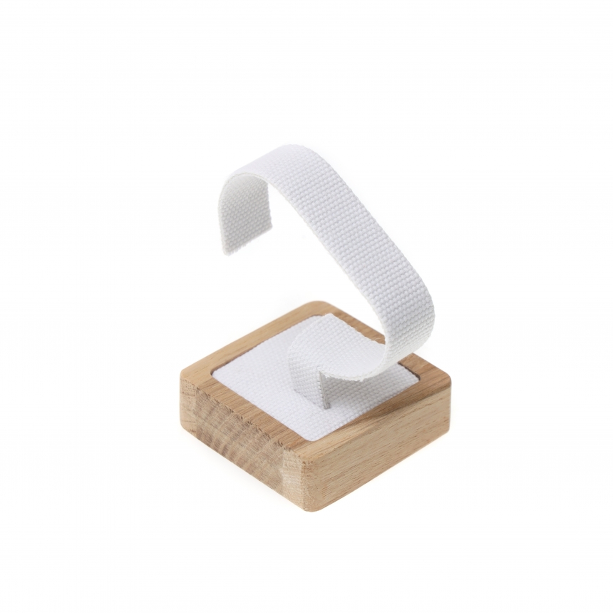 내추럴 원목 캔버스 사각 1조 시계 팔찌 진열대 5.3x5.3x7.5
