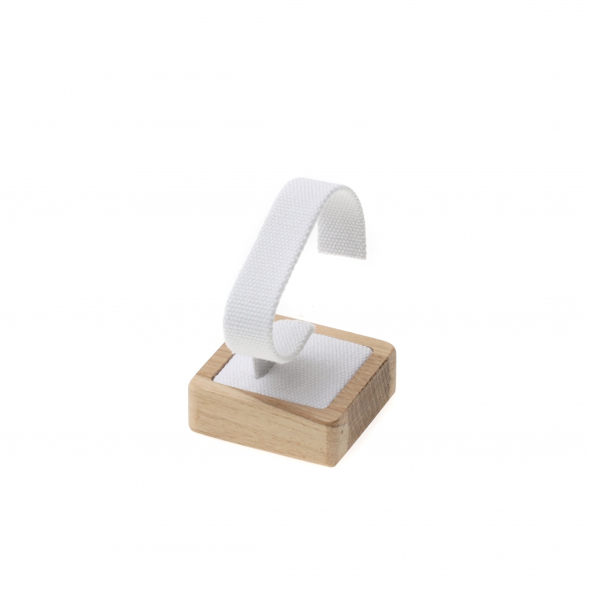 내추럴 원목 캔버스 사각 1조 시계 팔찌 진열대 5.3x5.3x7.5