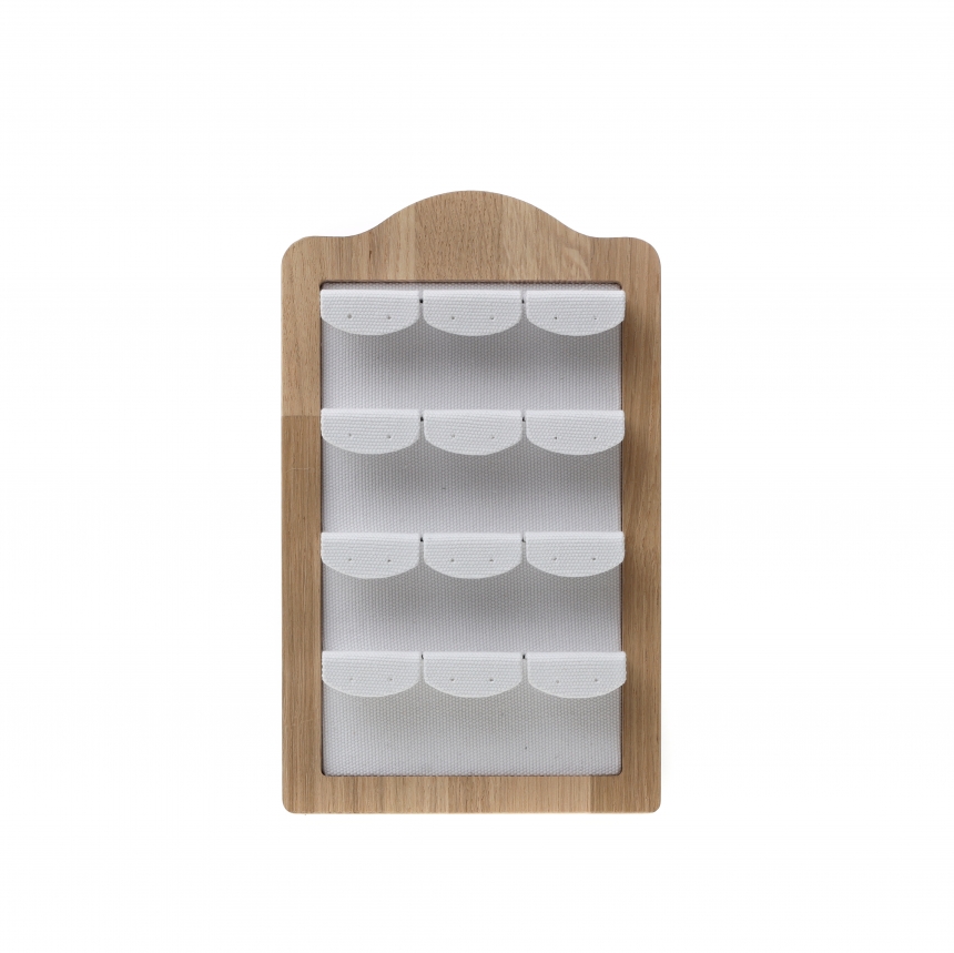 내추럴 원목 캔버스 1/12 귀걸이 진열대 15x18x22