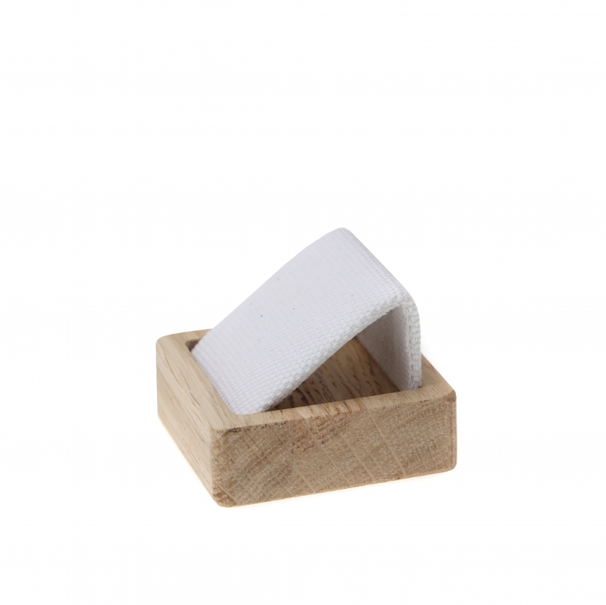 내추럴 원목 캔버스 사각 1조 귀걸이 진열대 5.3x5.3x4