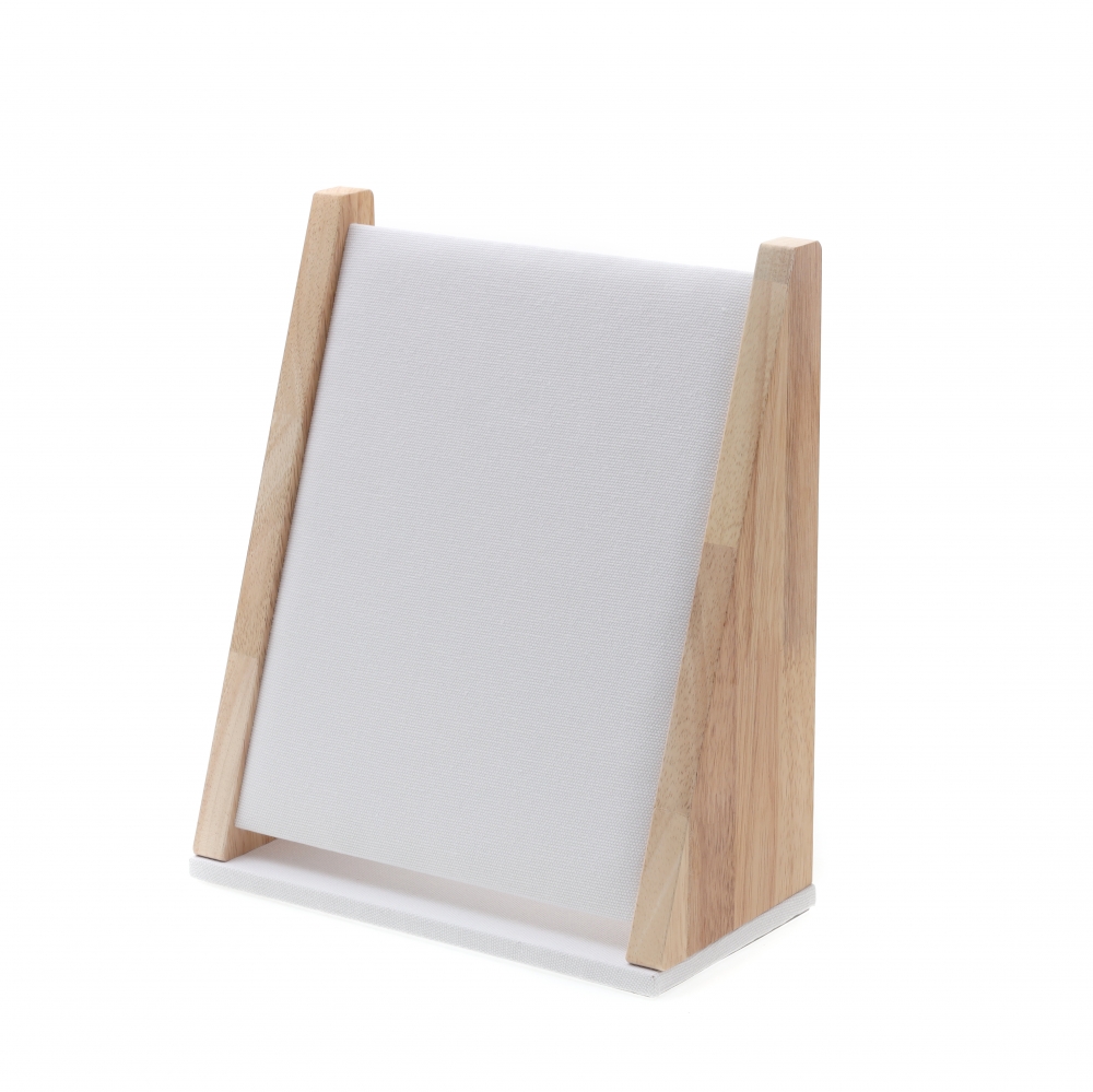 내추럴 원목 캔버스 5핀 경사 목걸이 진열대 소 26x12x30.5