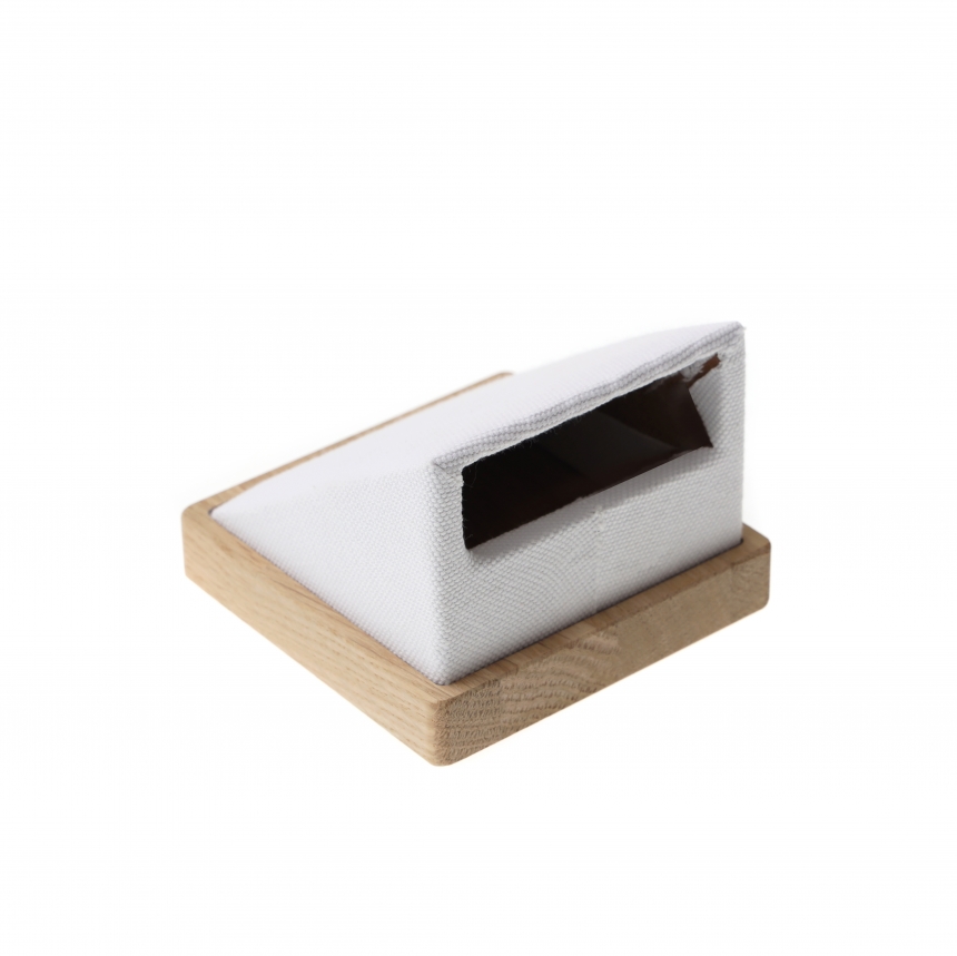 내추럴 원목 캔버스 경사형 목걸이 진열대 10x10x7.5