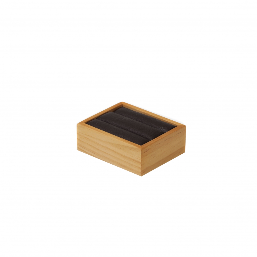원목 2줄 반지 진열대 브라운 8x6.5x3