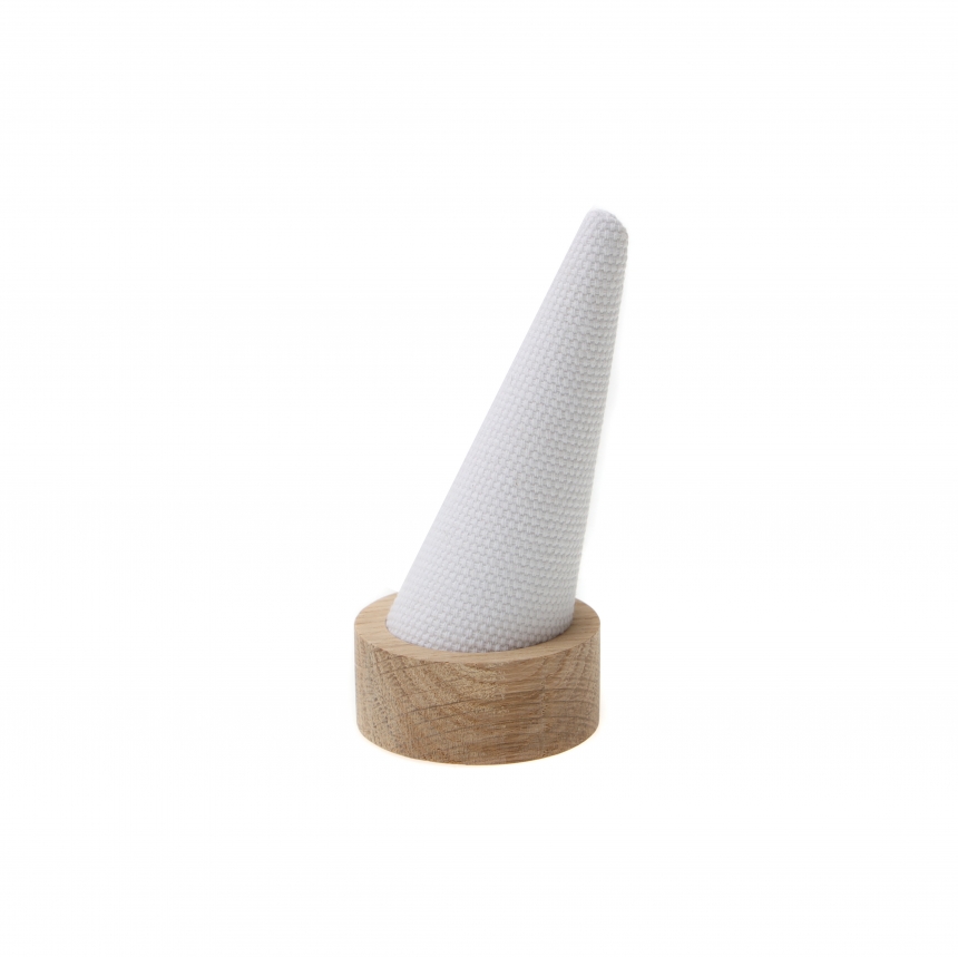 내추럴 원목 캔버스 꼬깔 반지 진열대 4x8.5