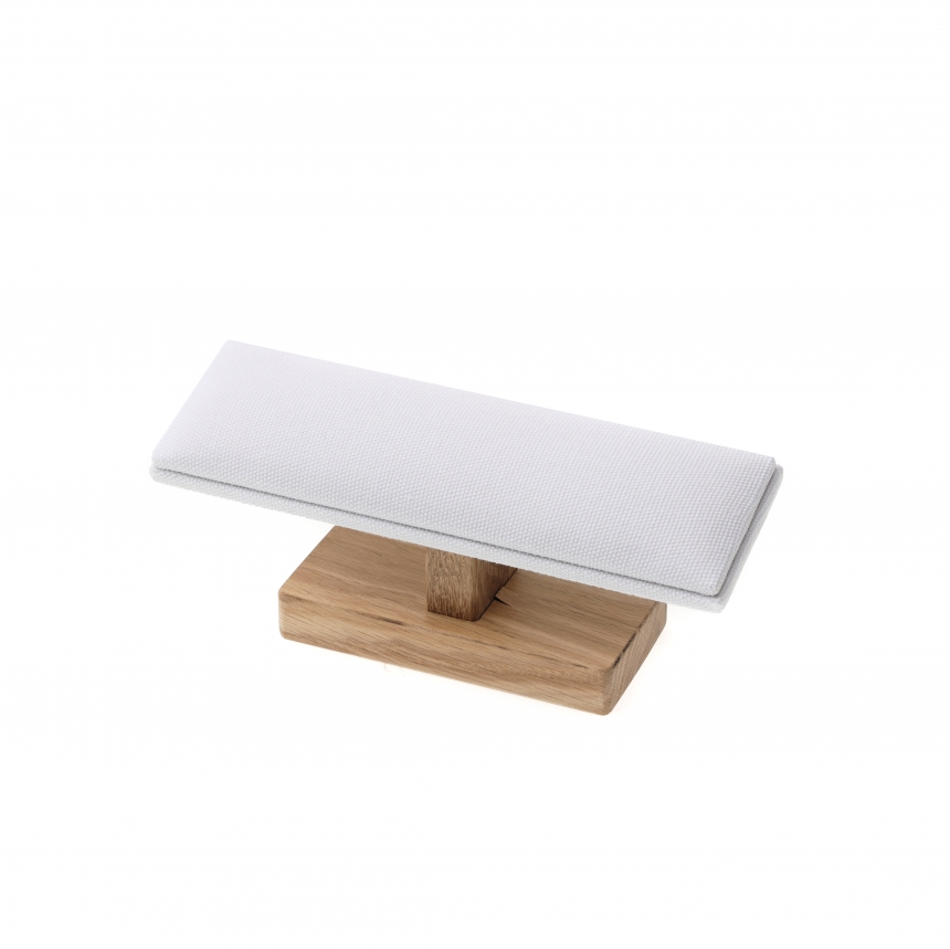 내추럴 원목 캔버스 T자 쿠션 경사 팔찌 진열대 20.5x8x7