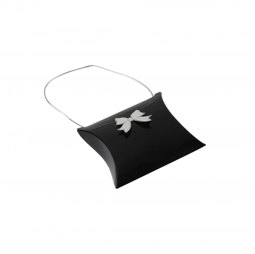 손잡이끈 리본 쥬얼리 베개상자 블랙 소 7.5x7x2cm 50장