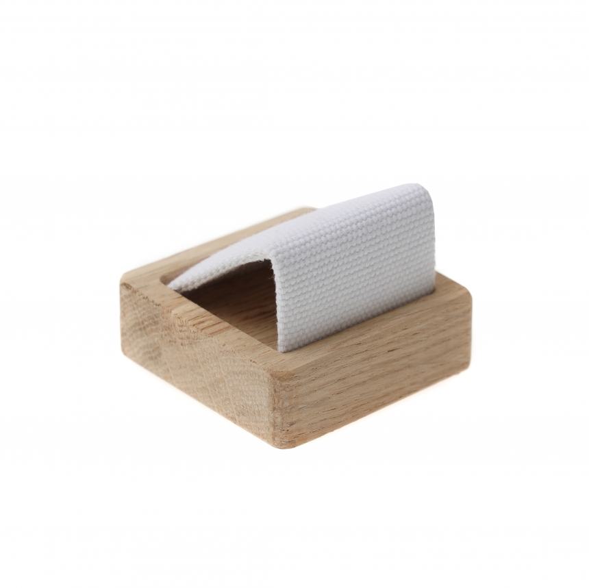 내추럴 원목 캔버스 사각 1조 귀걸이 진열대 5.3x5.3x4