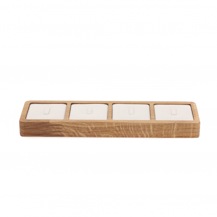 원목 1/4 반지 진열대 아이보리 19.2x5.4x1.8