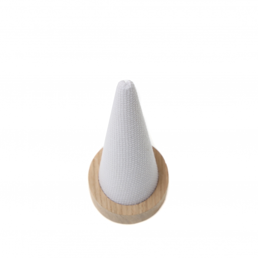 내추럴 원목 캔버스 꼬깔 반지 진열대 4x8.5