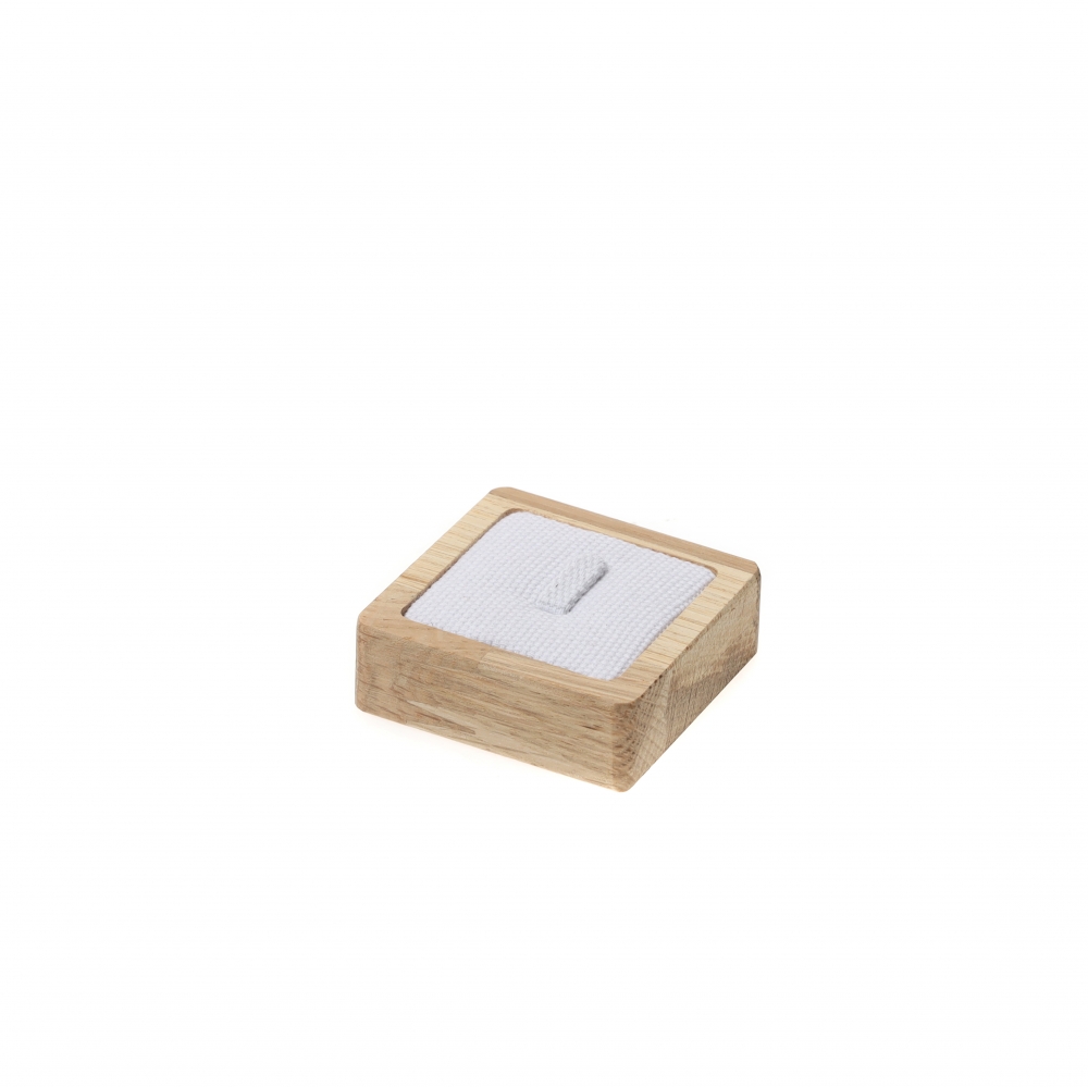 내추럴 원목 캔버스 사각 1구 반지 진열대 5.3x5.3x1.7