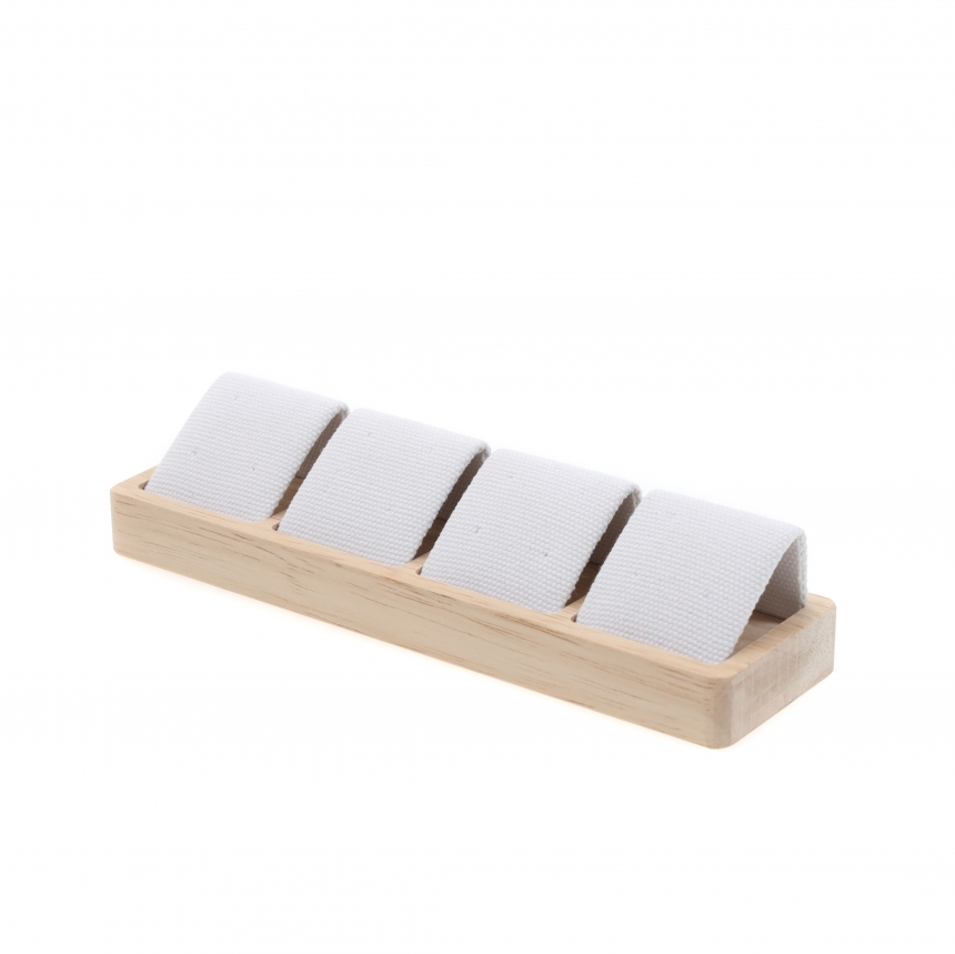 내추럴 원목 캔버스 4구 귀걸이 진열대 19x5.2x4