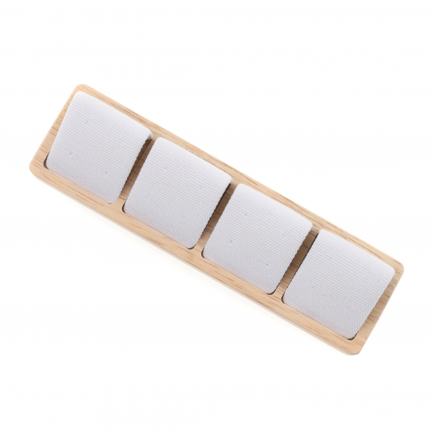 내추럴 원목 캔버스 4구 귀걸이 진열대 19x5.2x4