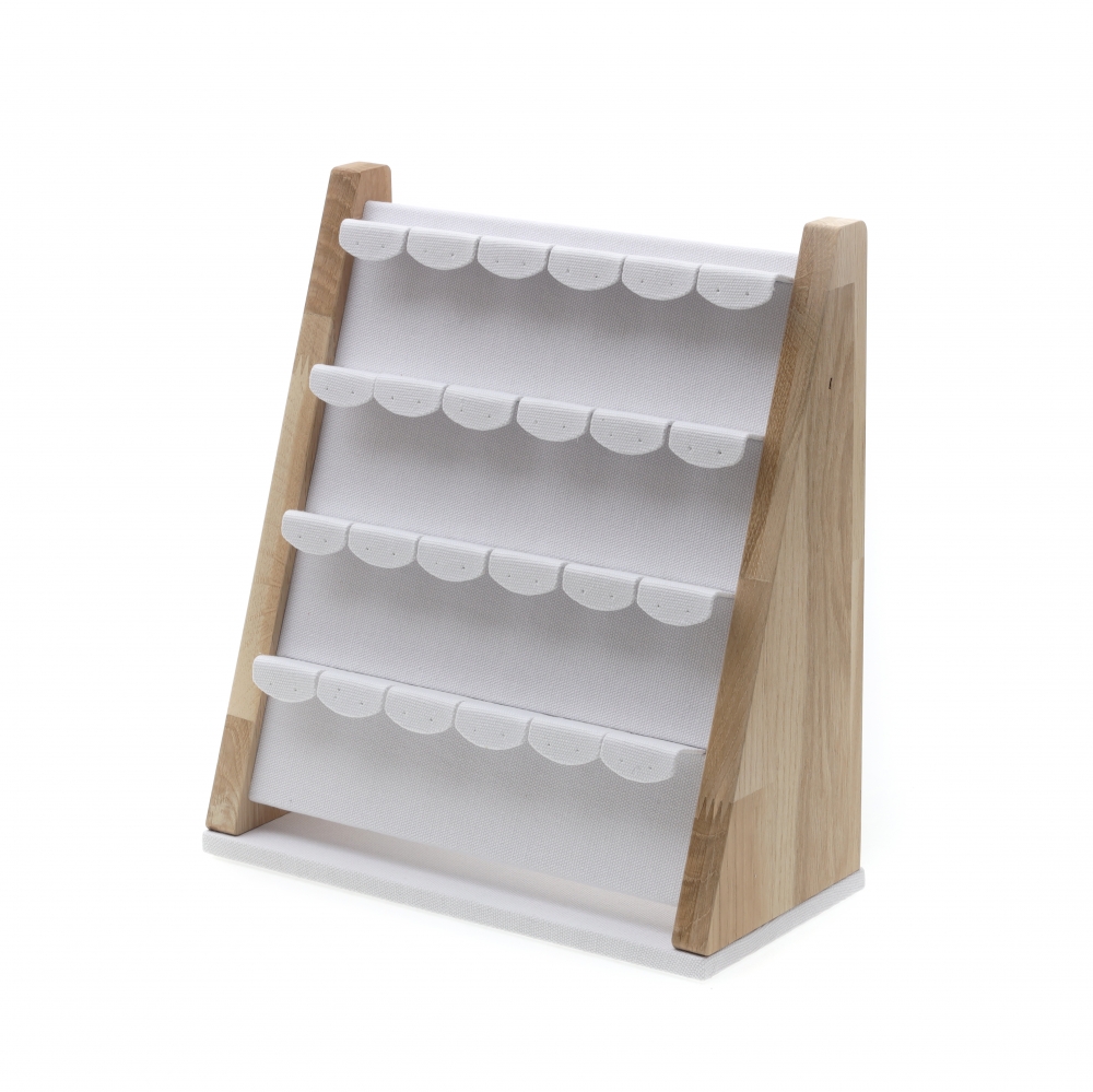 내추럴 원목 캔버스 24구 귀걸이 진열대 27.7x13x30.5