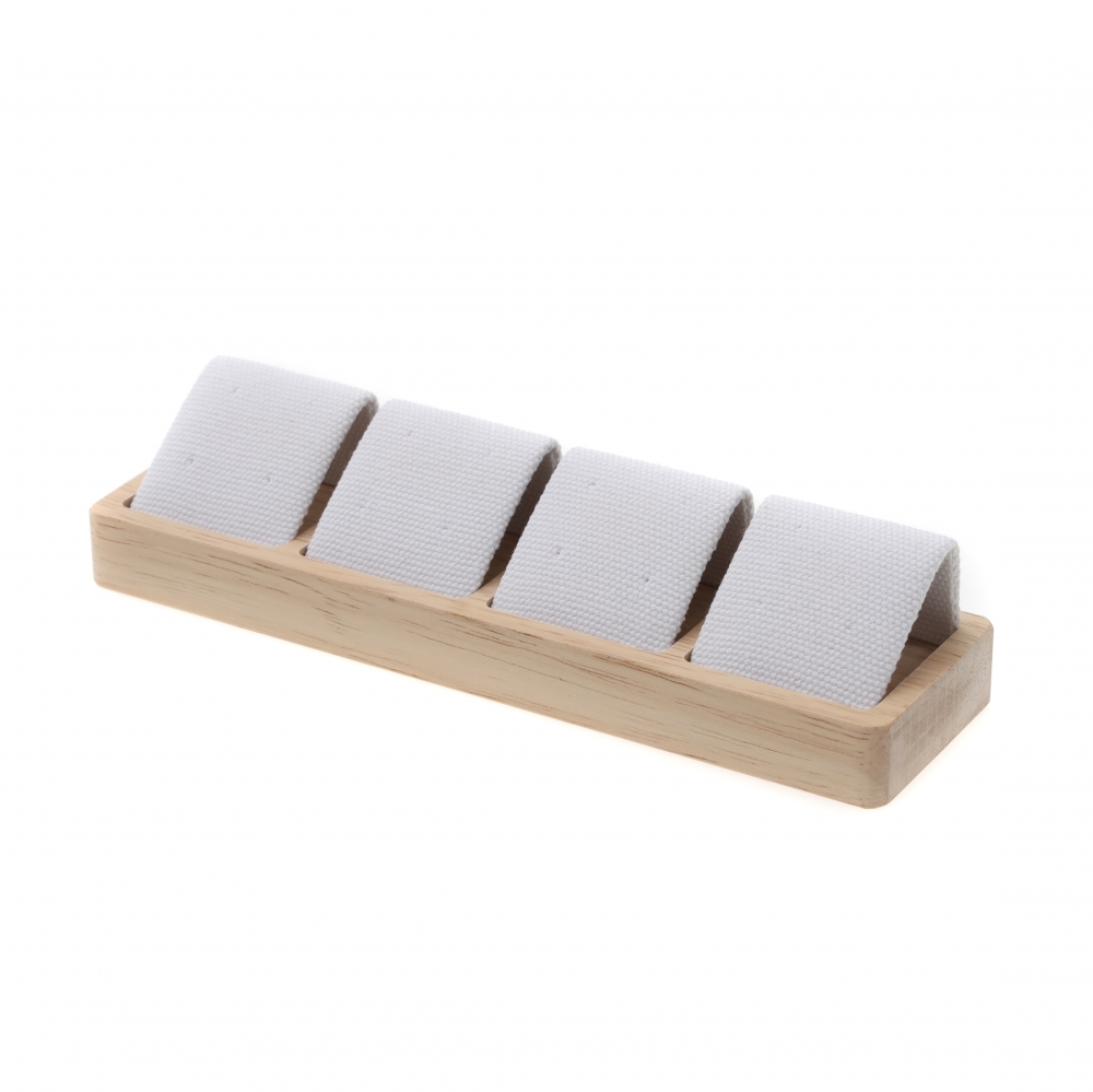 내추럴 원목 캔버스 4구 귀걸이 진열대 19x5.2x4