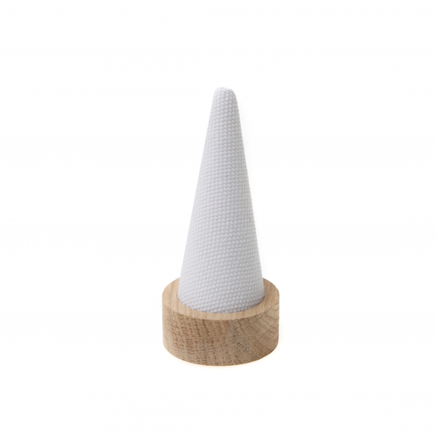 내추럴 원목 캔버스 꼬깔 반지 진열대 4x8.5