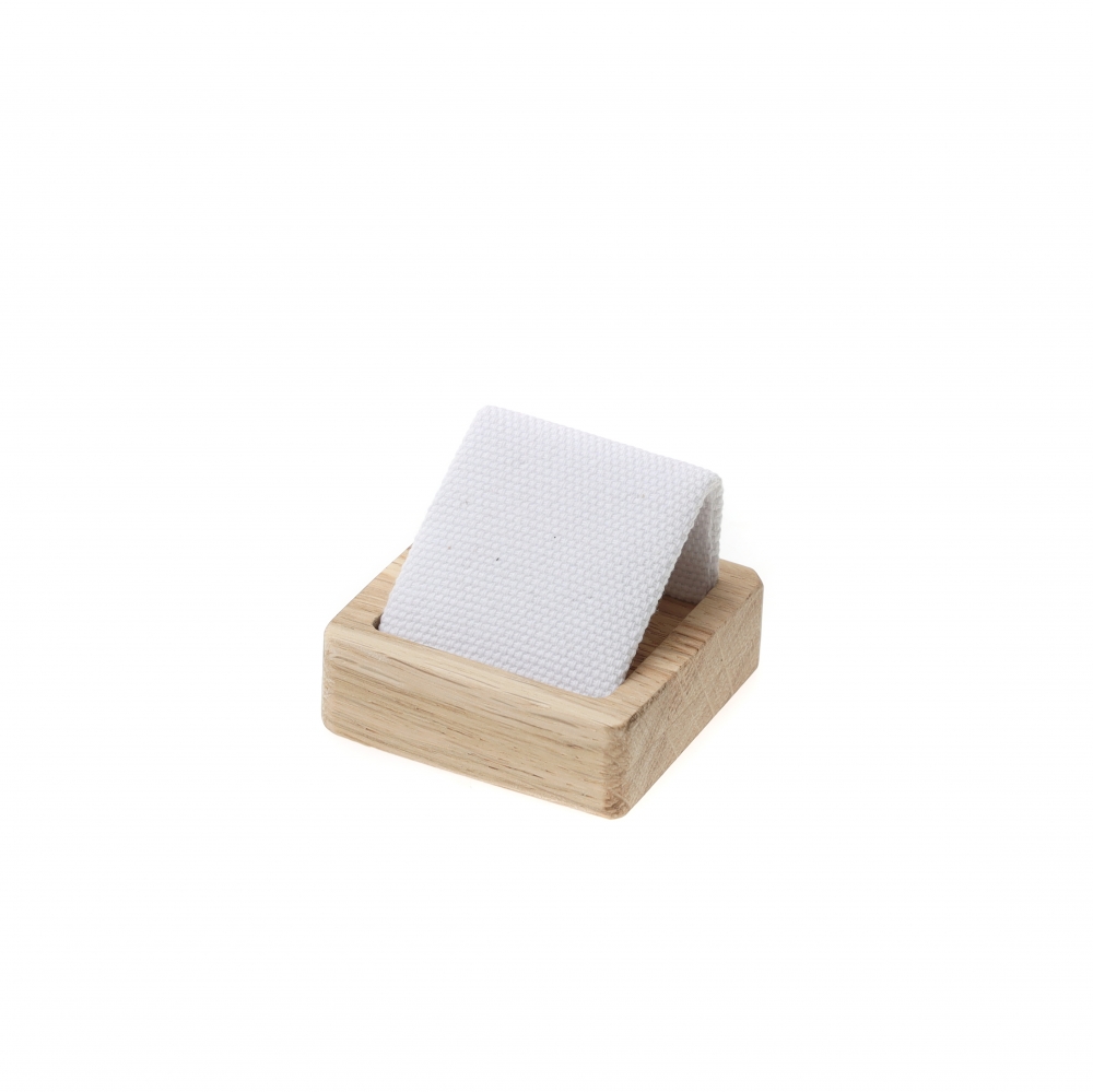 내추럴 원목 캔버스 사각 1조 귀걸이 진열대 5.3x5.3x4