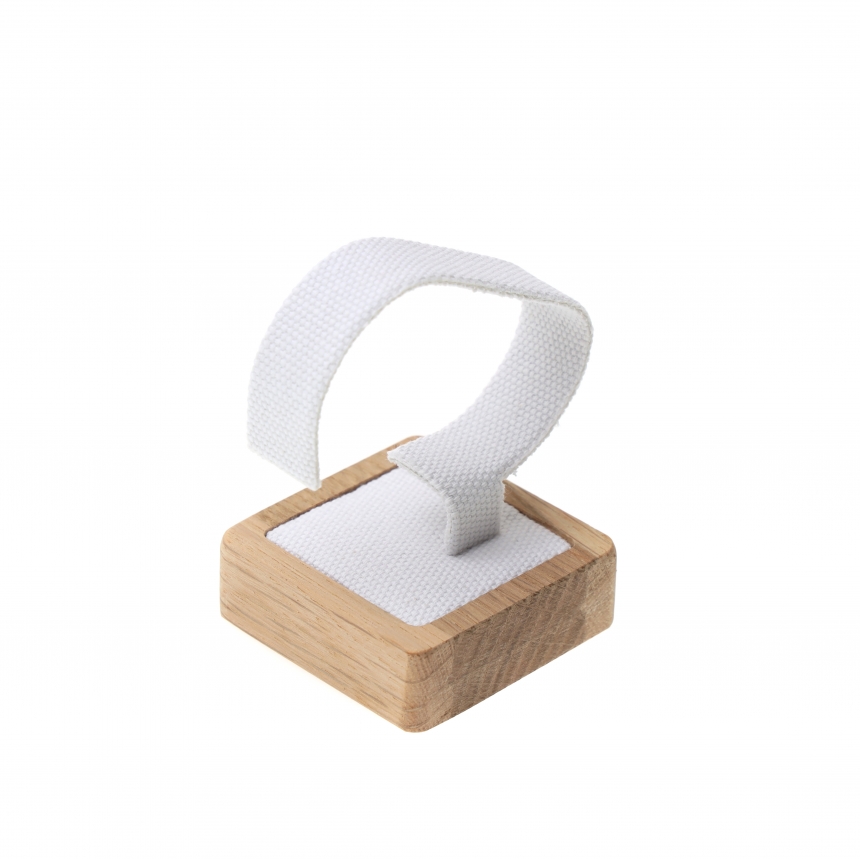 내추럴 원목 캔버스 사각 1조 시계 팔찌 진열대 5.3x5.3x7.5