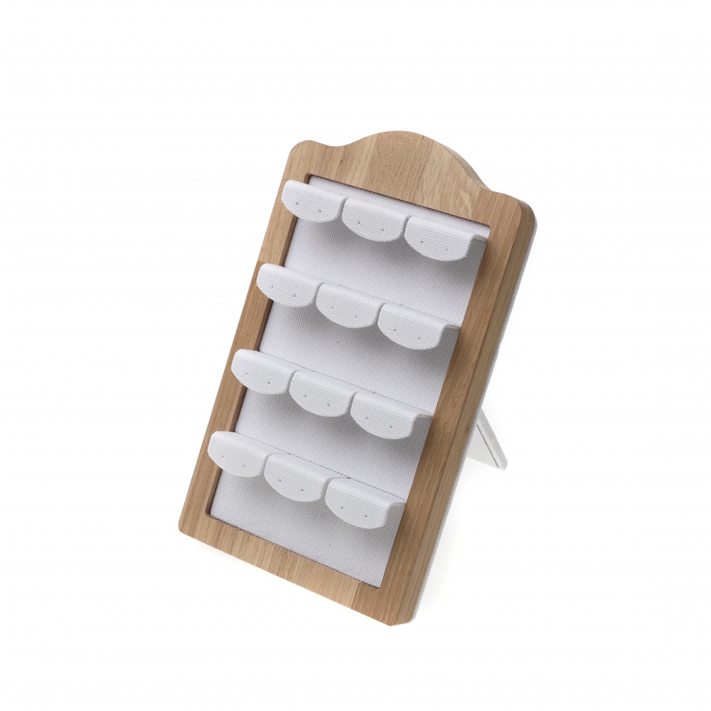 내추럴 원목 캔버스 1/12 귀걸이 진열대 15x18x22
