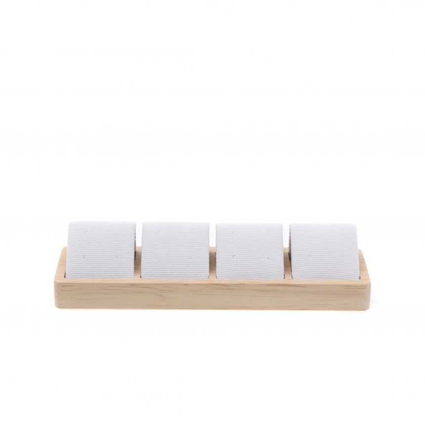 내추럴 원목 캔버스 4구 귀걸이 진열대 19x5.2x4