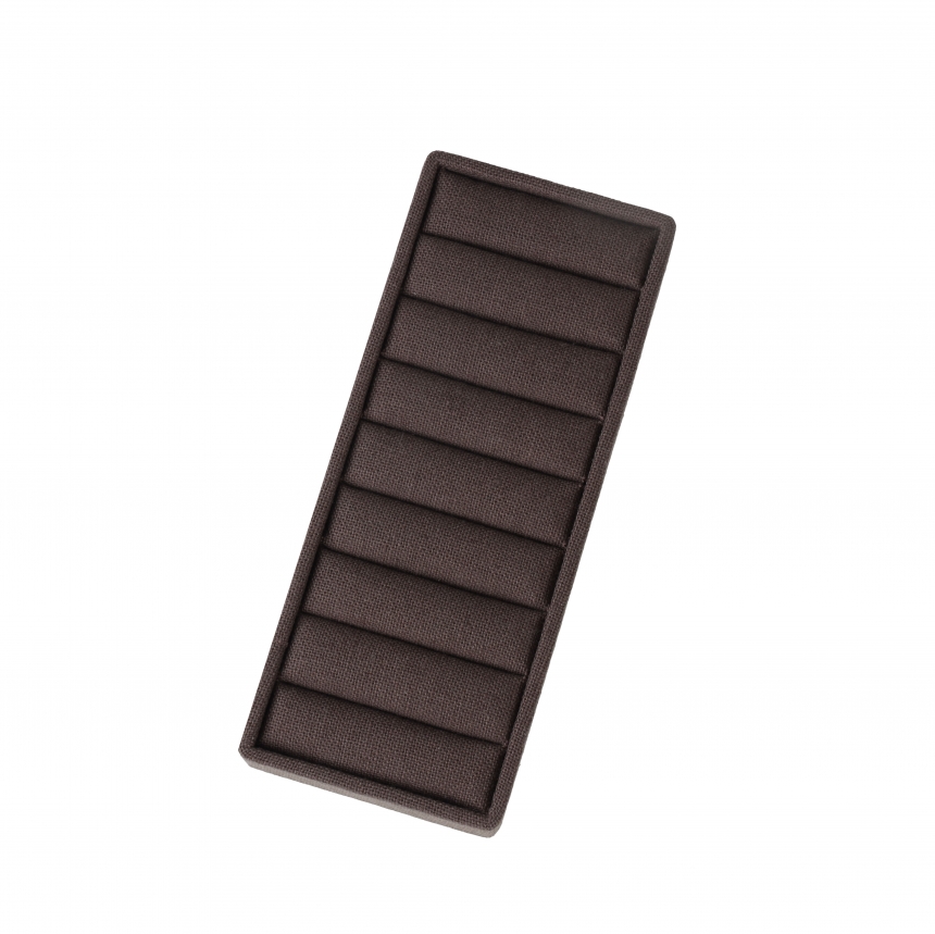 린넨 반지 팔찌 겸용 진열대 브라운 20x8.5x2.5