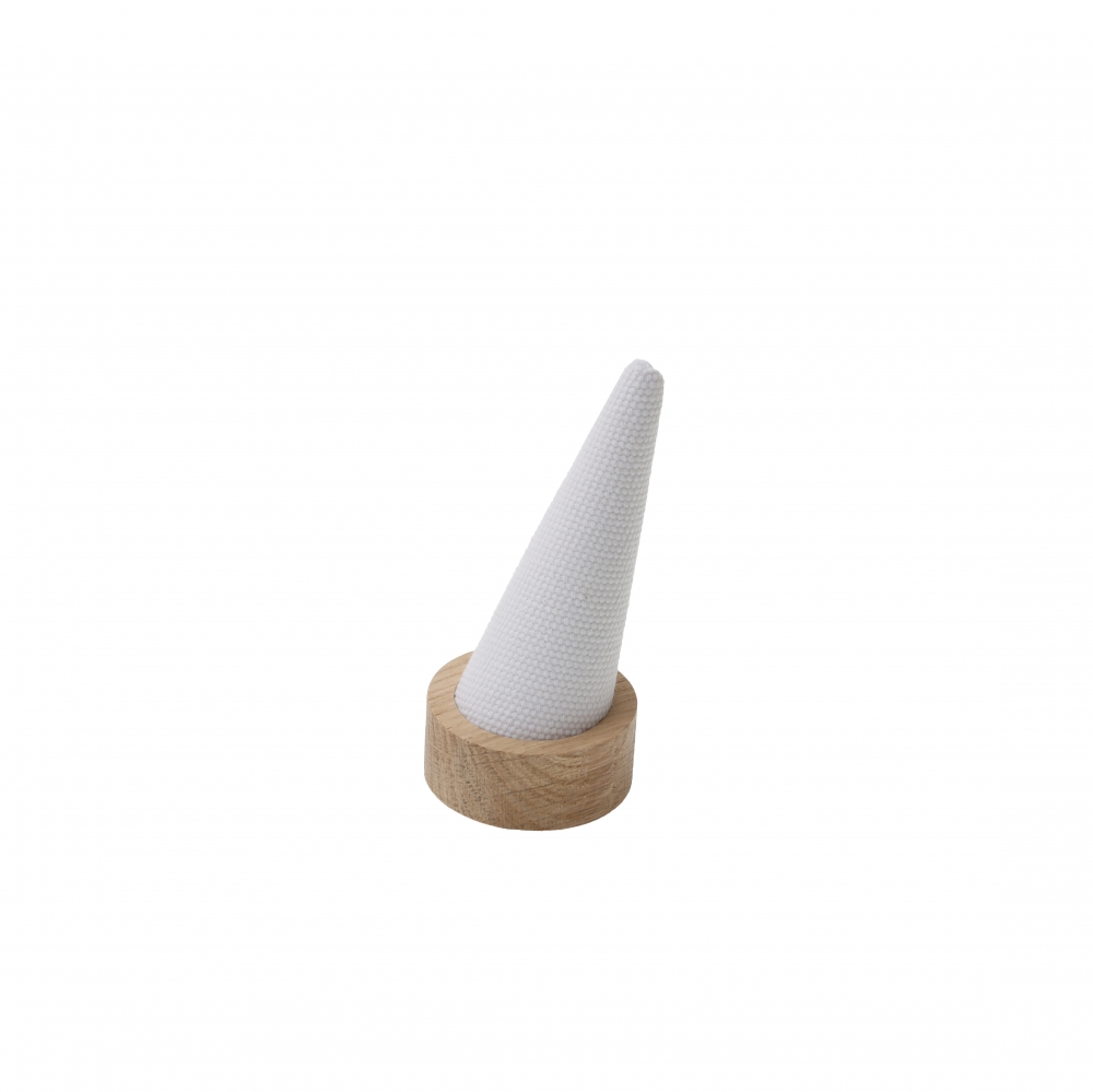 내추럴 원목 캔버스 꼬깔 반지 진열대 4x8.5