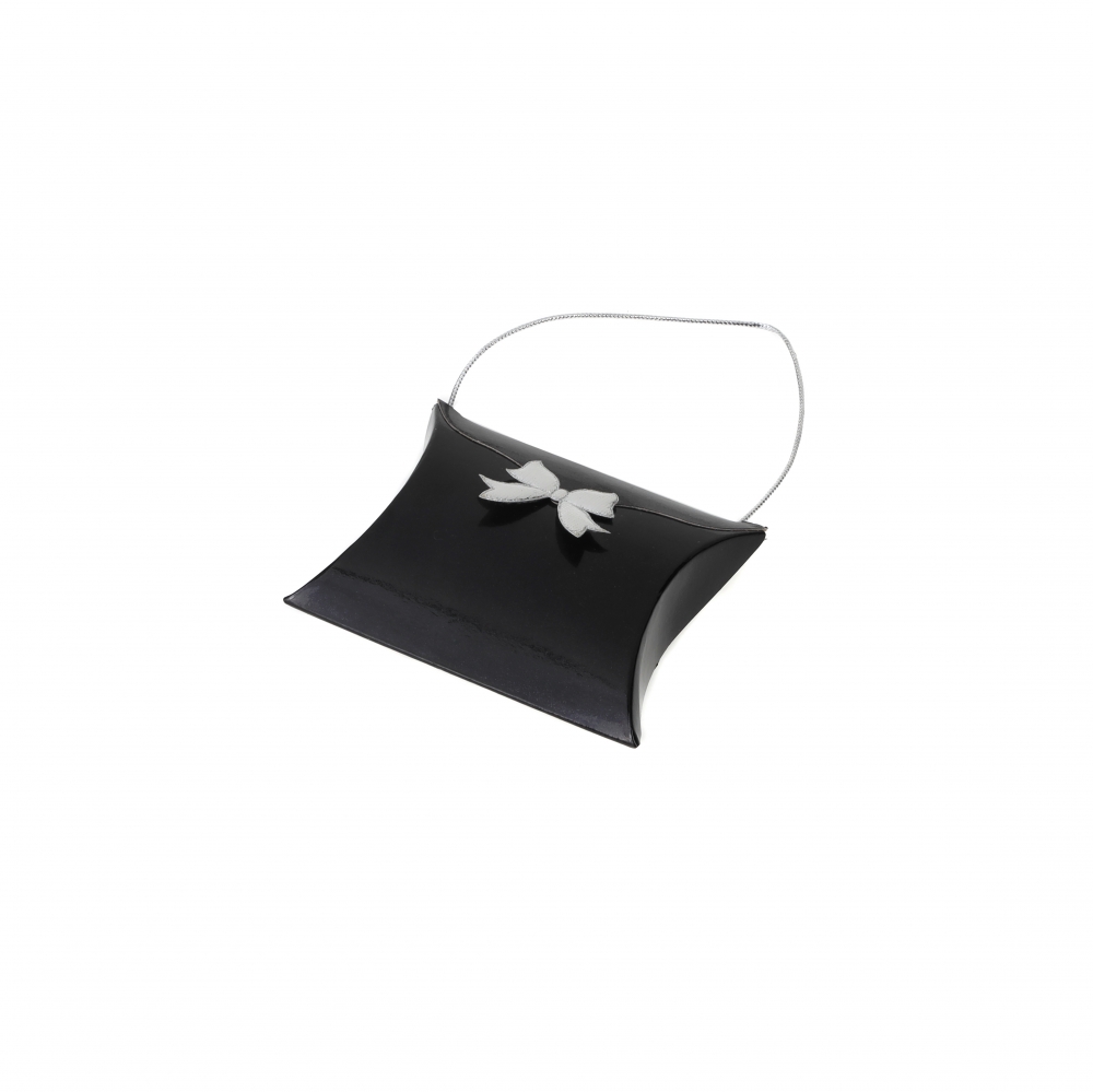 손잡이끈 리본 쥬얼리 베개상자 블랙 소 7.5x7x2cm 50장
