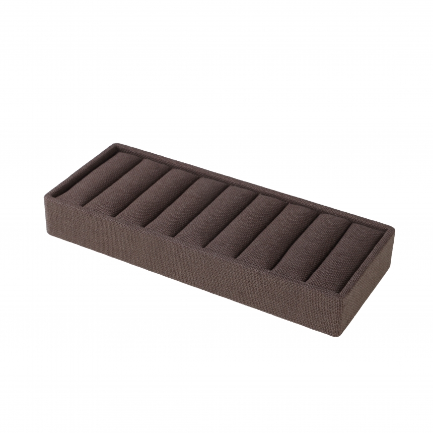 린넨 반지 팔찌 겸용 진열대 브라운 20x8.5x2.5