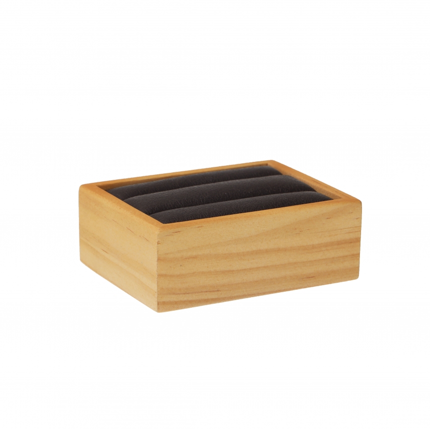 원목 2줄 반지 진열대 브라운 8x6.5x3