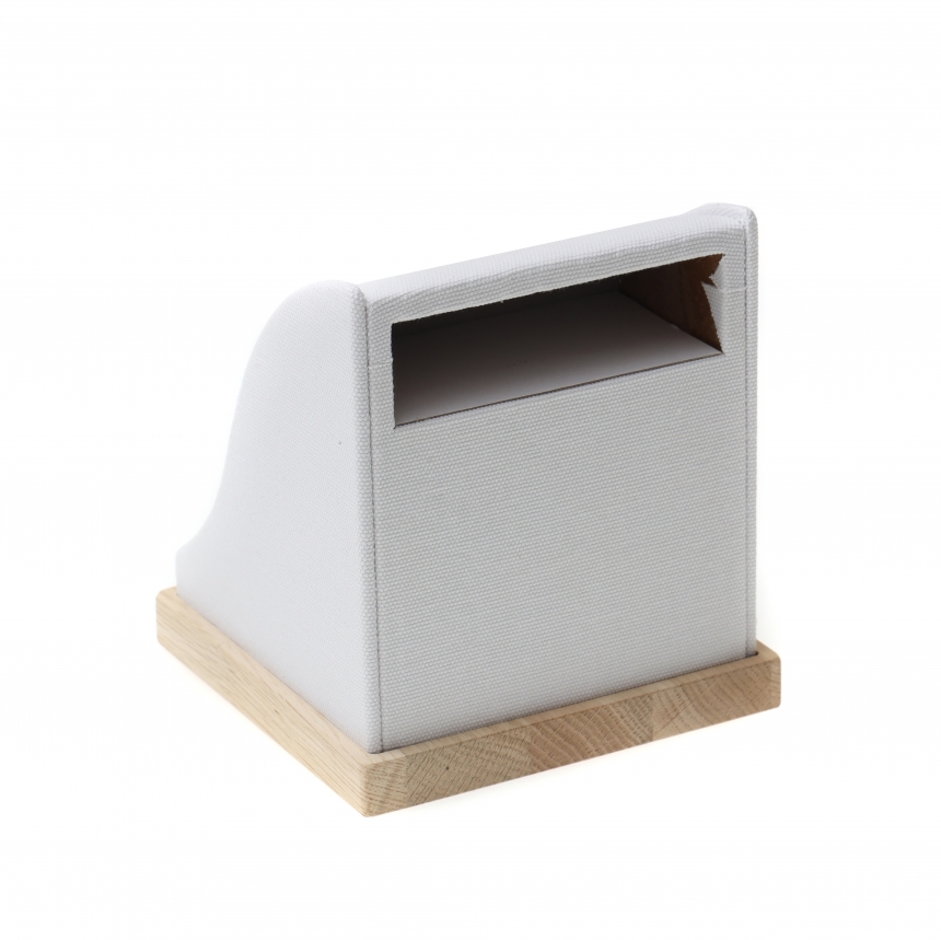내추럴 원목 캔버스 웨이브 경사 목걸이 진열대 15x15x16.5
