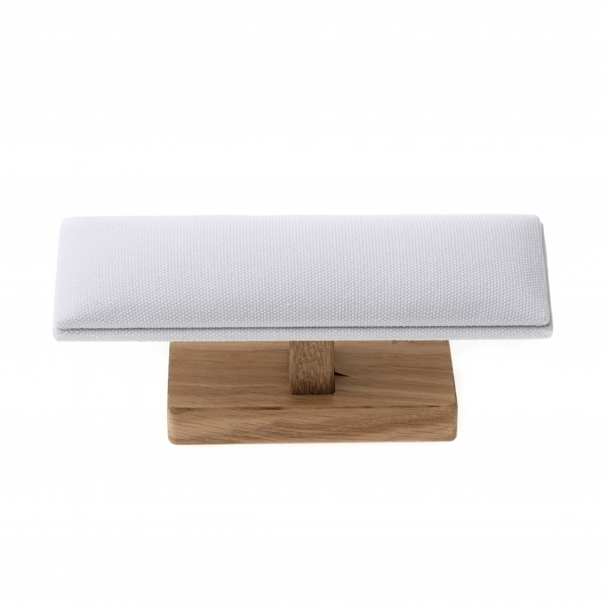 내추럴 원목 캔버스 T자 쿠션 경사 팔찌 진열대 20.5x8x7
