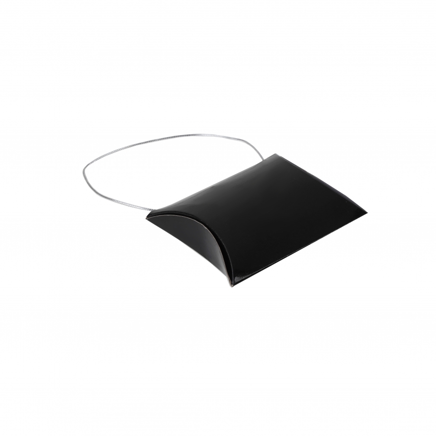 손잡이끈 리본 쥬얼리 베개상자 블랙 소 7.5x7x2cm 50장