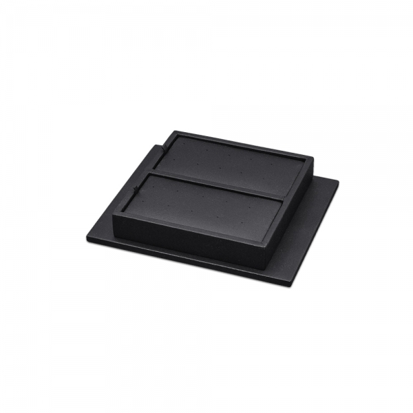 인조가죽 2칸 분리형 침귀걸이, 피어싱 진열대 블랙 13.5x16x3
