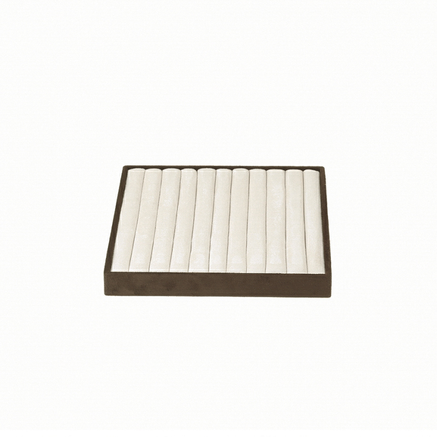 스웨이드 반지 진열대 베이지/브라운 30x25x2.7