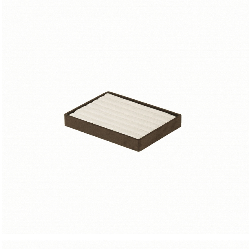 스웨이드 반지 진열대 베이지/브라운 20x14.5x2.7