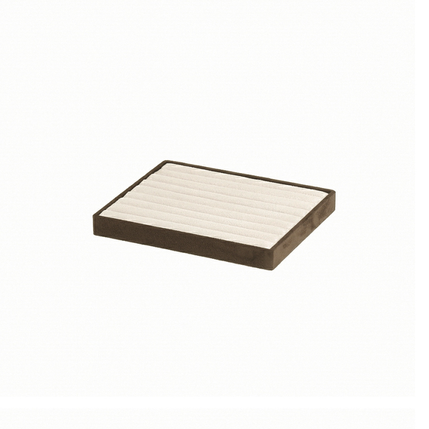 스웨이드 반지 진열대 베이지/브라운 25x20x2.7