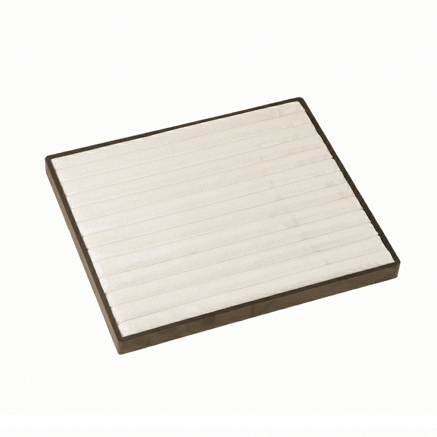 스웨이드 반지 진열대 베이지/브라운 35x30x2.7