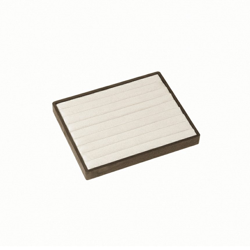스웨이드 반지 진열대 베이지/브라운 25x20x2.7