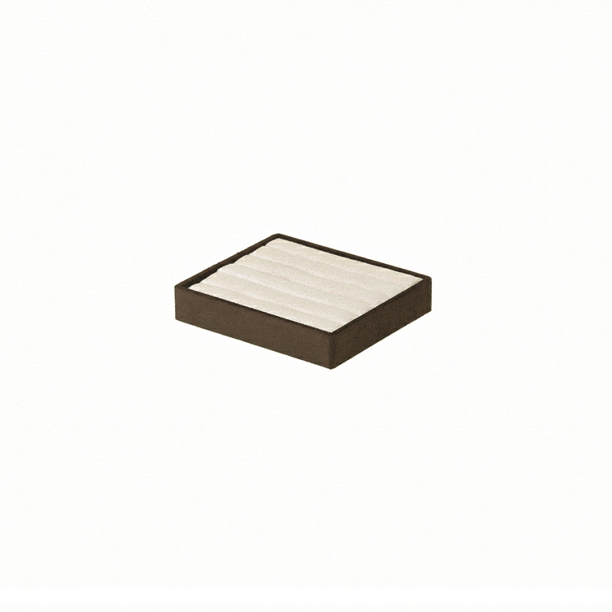 스웨이드 반지 진열대 베이지/브라운 14.5x12.5x2.7