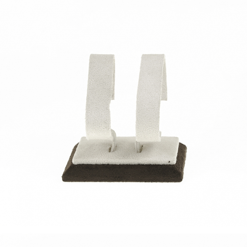 스웨이드 2조 팔찌 시계 진열대 베이지/브라운 8x5.5x8.5
