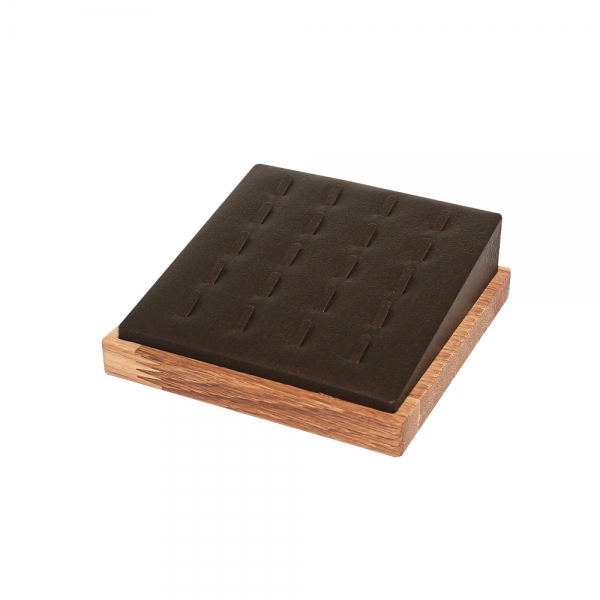 원목 사각 1/20 반지 진열대 브라운 15x15x5