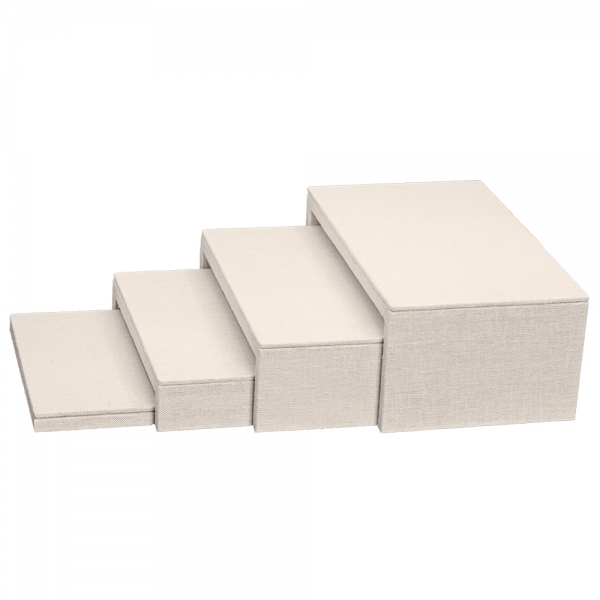 린넨 점보 4단 ㄷ자 다용도 진열대 베이지 25x15x10