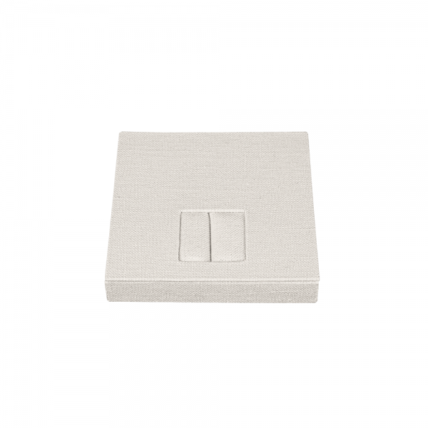 린넨 사각 반지 세트 진열대 베이지 12x12x2