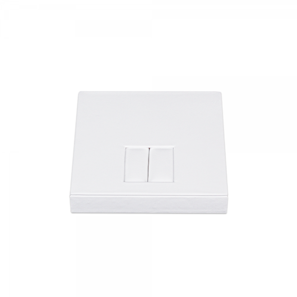 인조가죽 사각 반지 세트 진열대 화이트 12x12x2